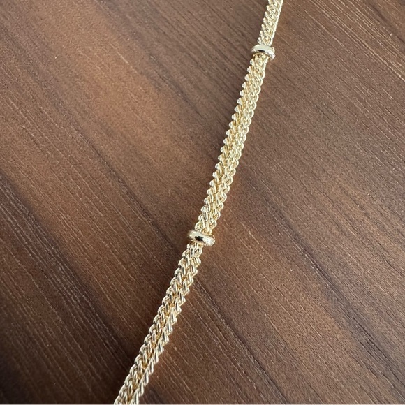 PRETTY BIRD JEWELRY TRIPLE STRAND BUNCHED GOLD PLATED NECKLACE - Picture 2 of 7